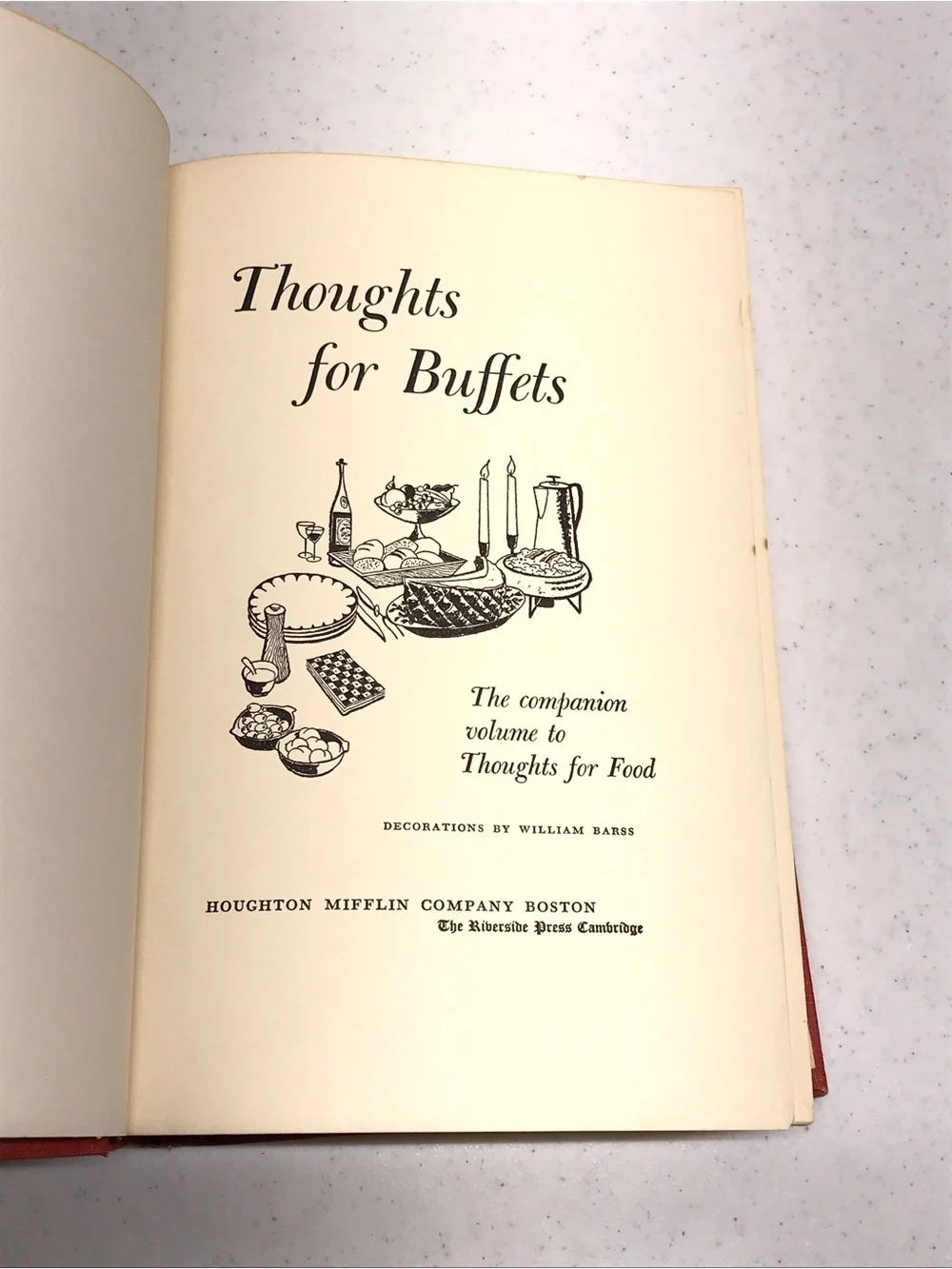Vintage Cookbook Thoughts For Buffets 1958